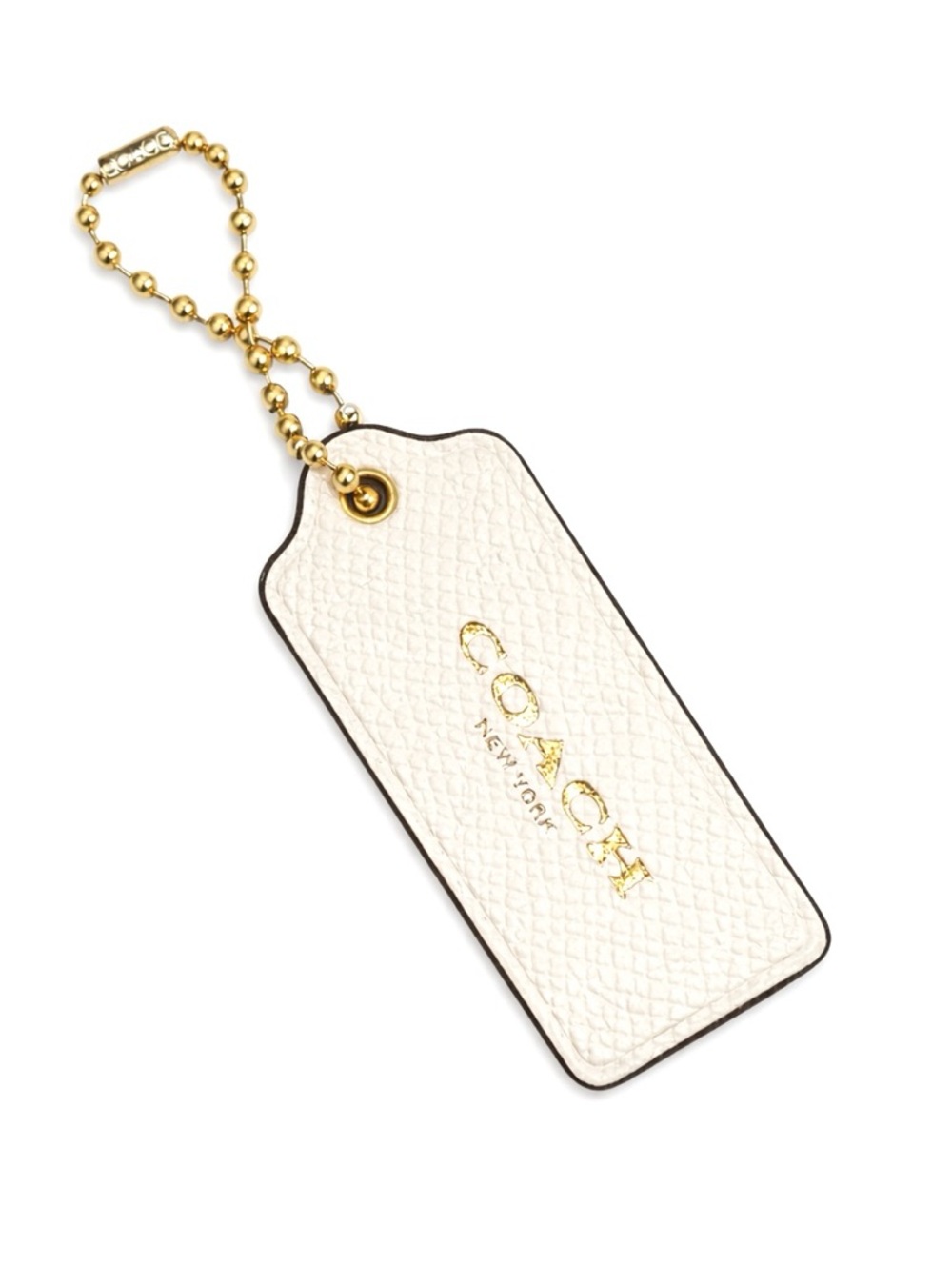 COACH XL White Leather Hangtag